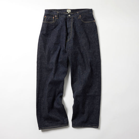 GL42505A / RECYCLED WASTE SUVIN COTTON YARN 11.5oz. DENIM 5POCKET WIDE PANTS (ZIPPER FLY)