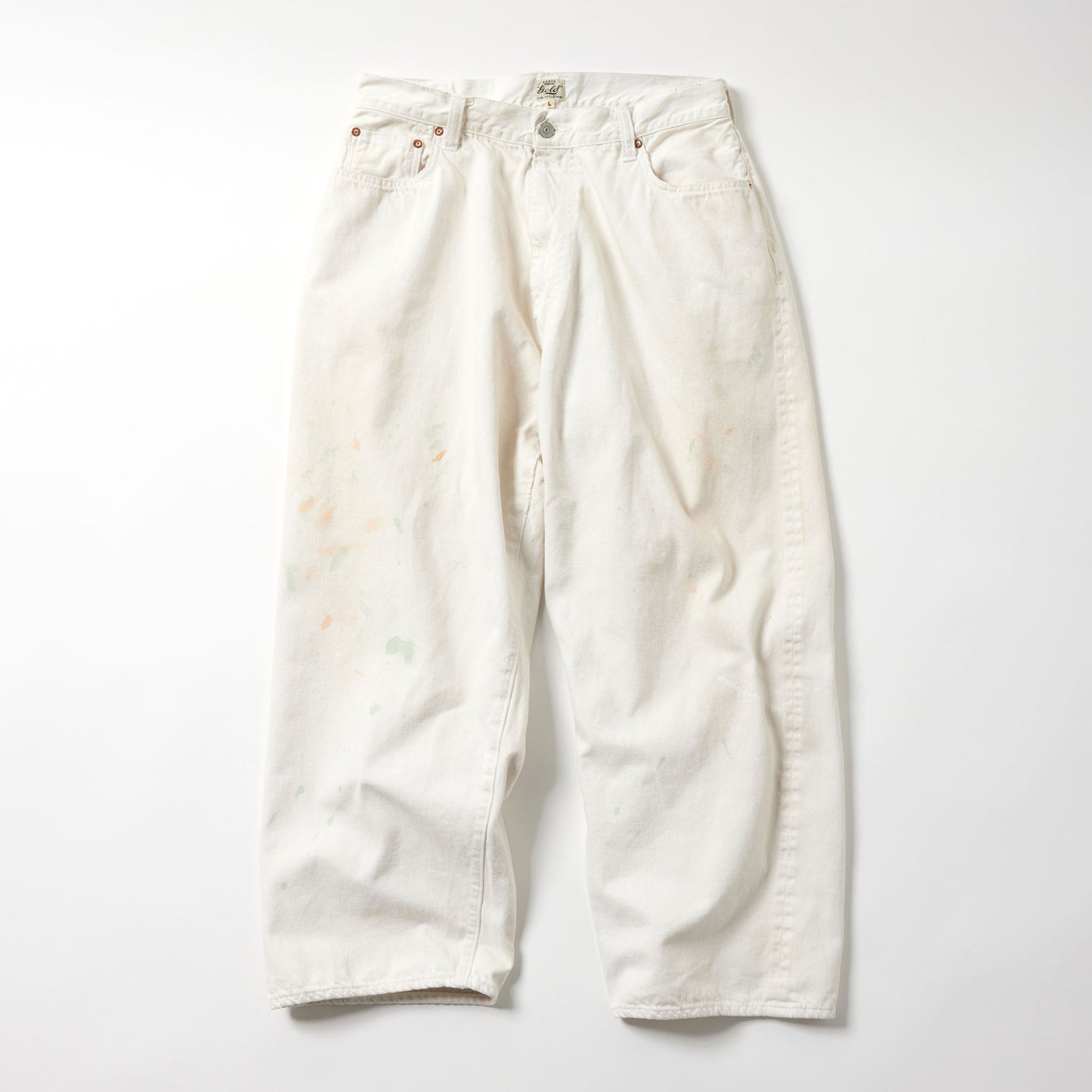 GL42505H / RECYCLED WASTE SUVIN COTTON YARN 11.5oz. DENIM 5POCKET WIDE PANTS VINTAGE WASHED (ZIPPER FLY)