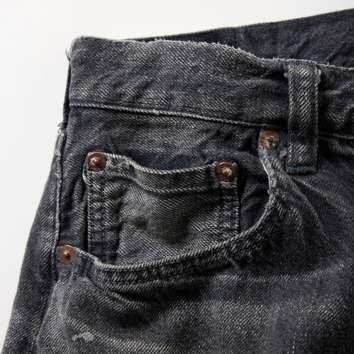 GL42505H / RECYCLED WASTE SUVIN COTTON YARN 11.5oz. DENIM 5POCKET WIDE PANTS VINTAGE WASHED (ZIPPER FLY)
