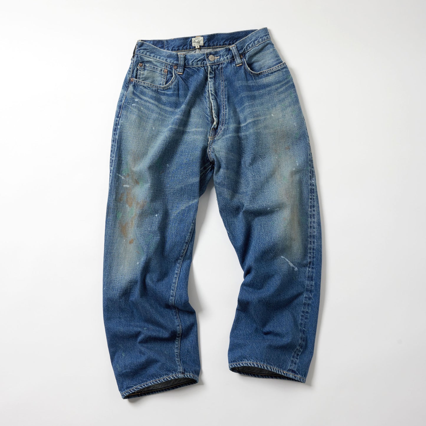 GL42505H / RECYCLED WASTE SUVIN COTTON YARN 11.5oz. DENIM 5POCKET WIDE PANTS VINTAGE WASHED (ZIPPER FLY)