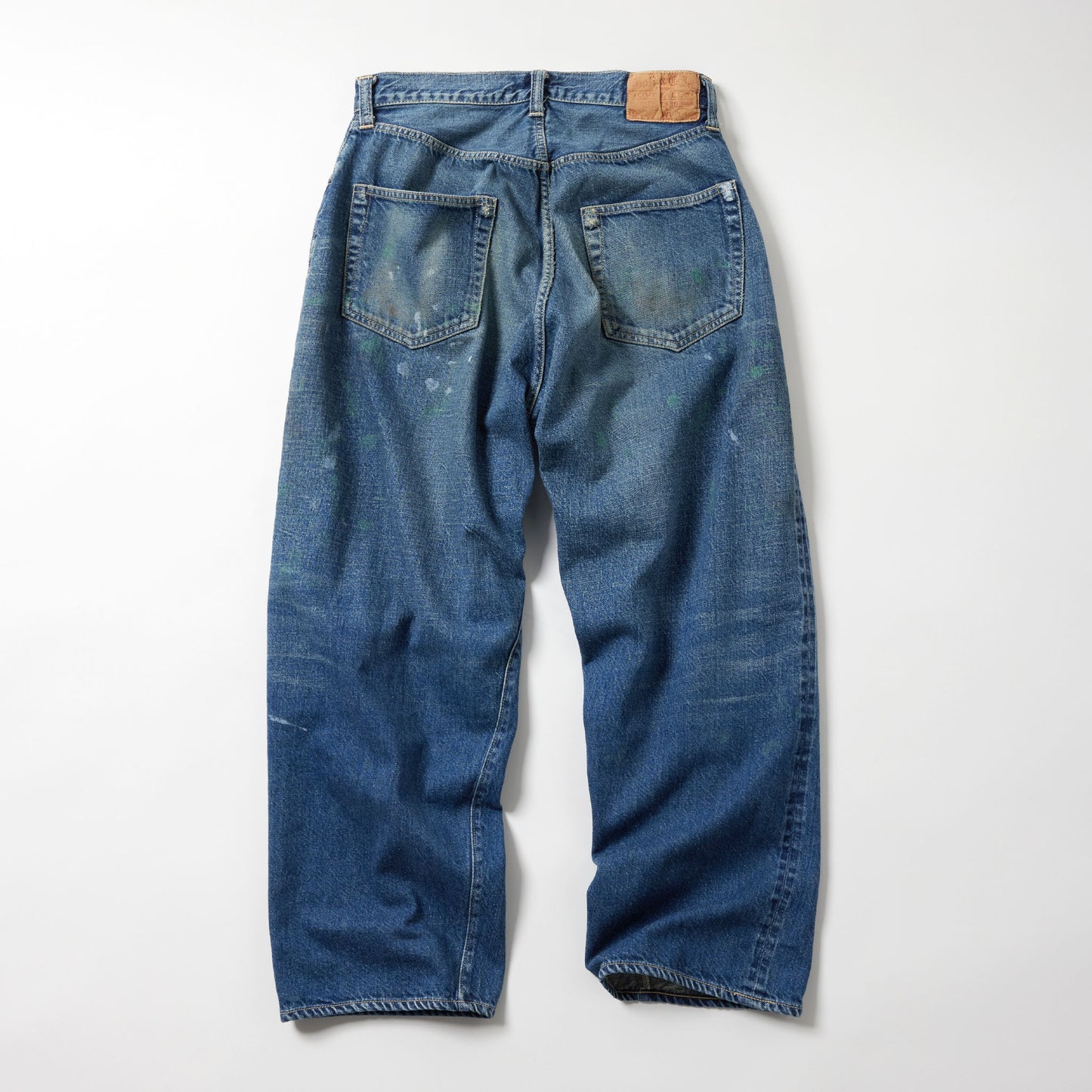 GL42505H / RECYCLED WASTE SUVIN COTTON YARN 11.5oz. DENIM 5POCKET WIDE PANTS VINTAGE WASHED (ZIPPER FLY)