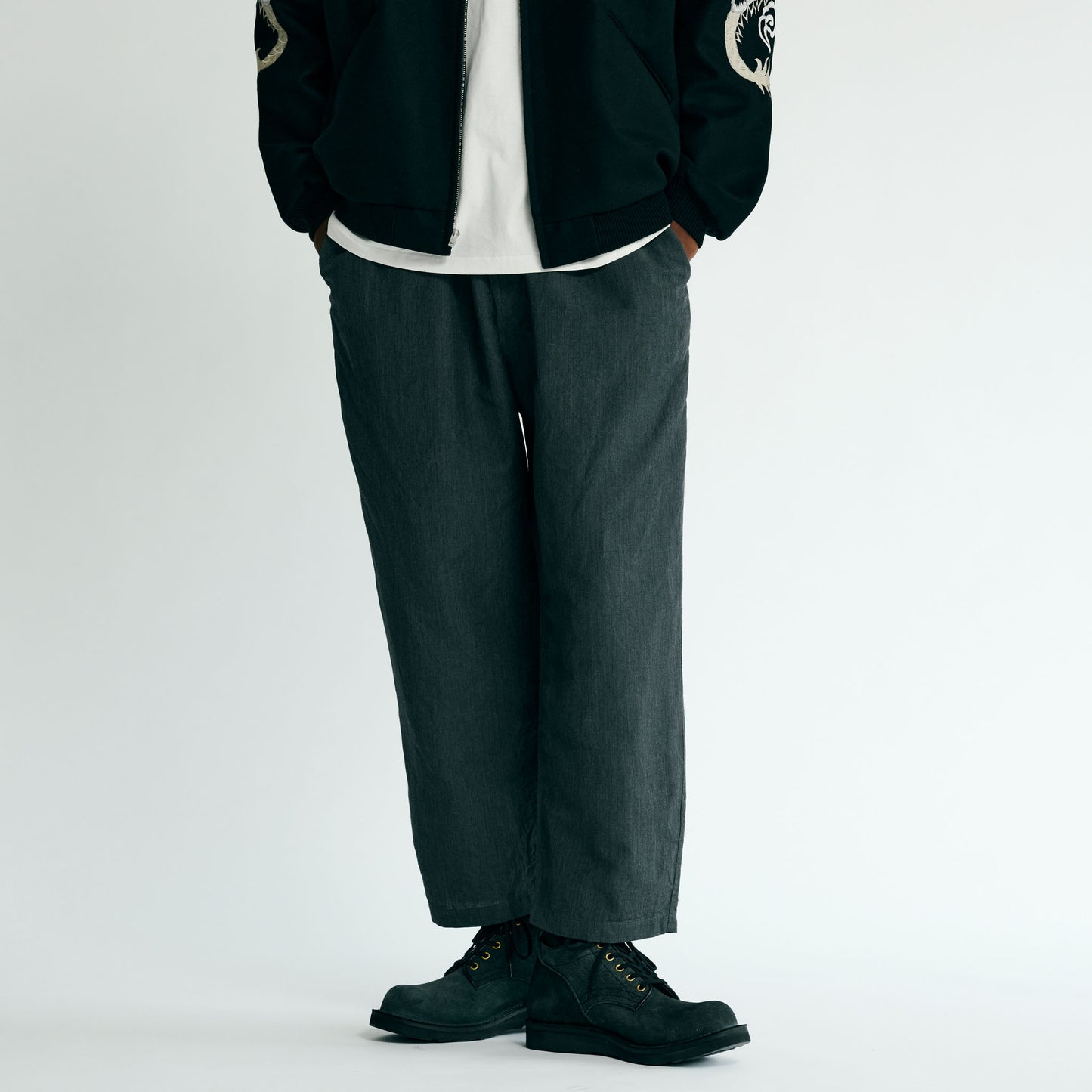 GL42506 / LINEN × WOOL TROPICAL 1TUCK EASY PANTS