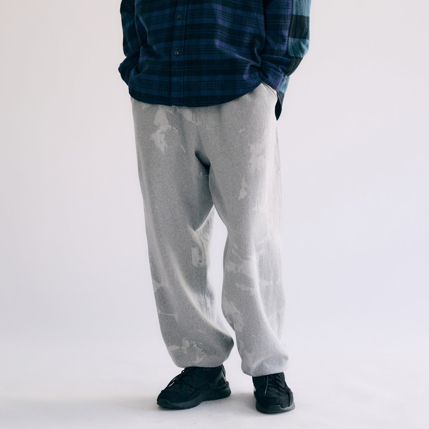 GL49229 / LOOPWHEEL SWEAT EASY PANTS UNEVEN DYED
