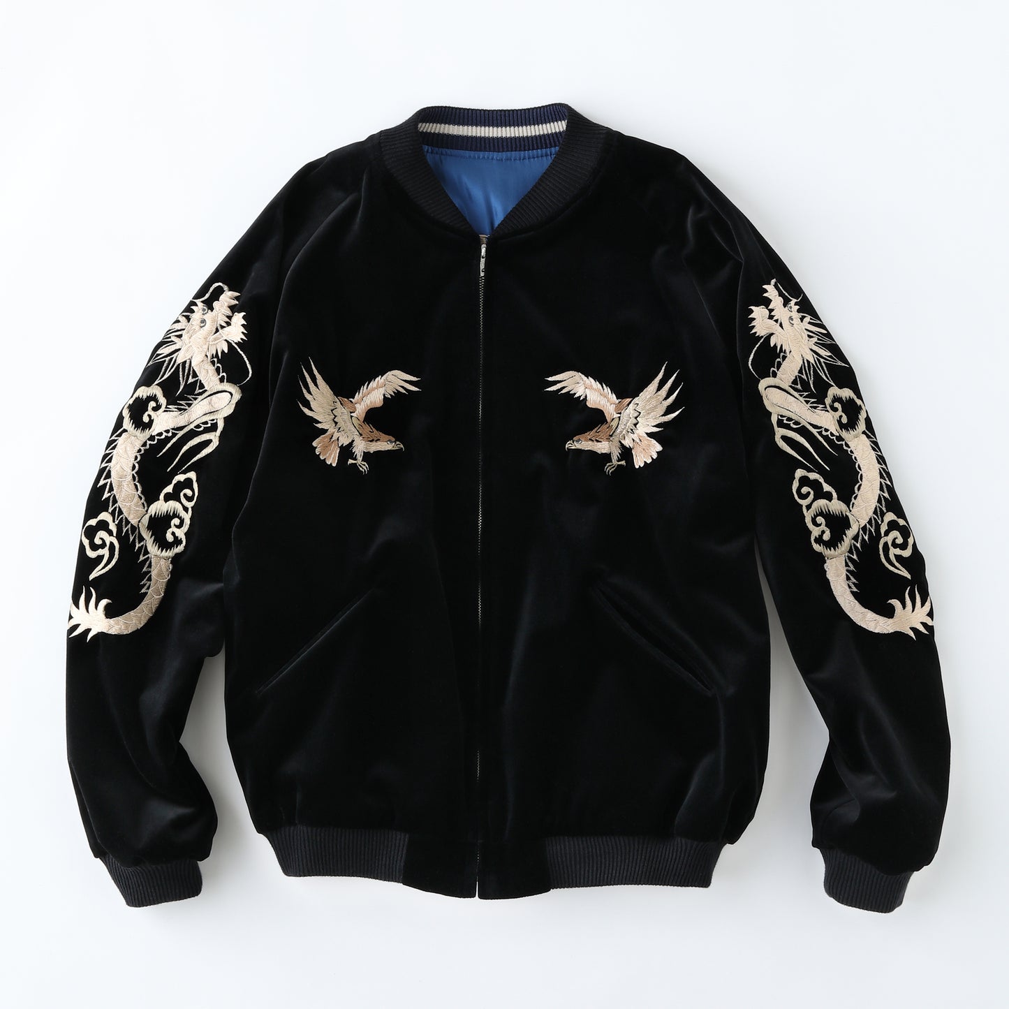 GL15482AK / VELVETEEN × ACETATE SOUVENIR JACKET (REVERSIBLE SIDE)