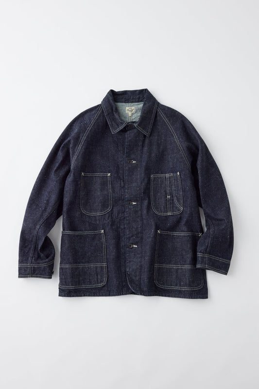 GL15377A / RECYCLED WASTE SUVIN COTTON YARN 11.5oz. DENIM WORK COAT