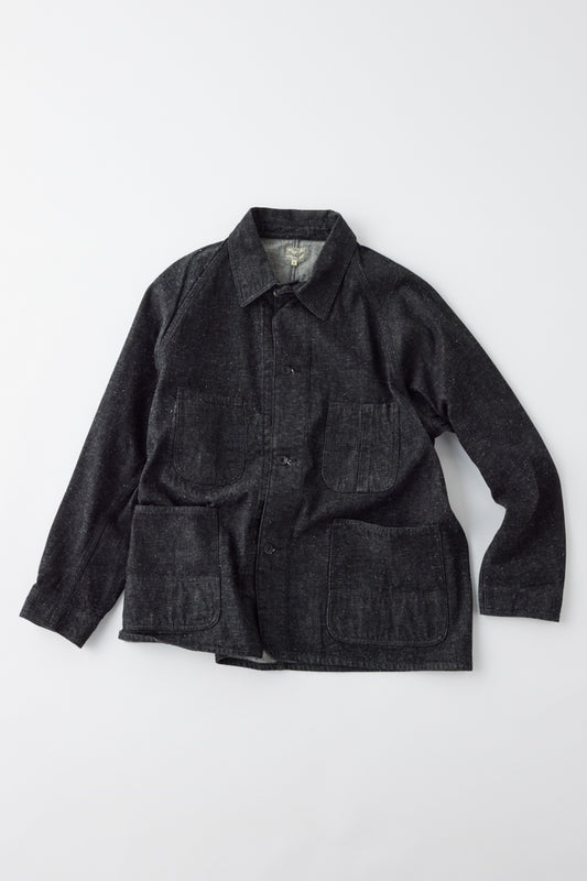 GL15377A / RECYCLED WASTE SUVIN COTTON YARN 11.5oz. DENIM WORK COAT