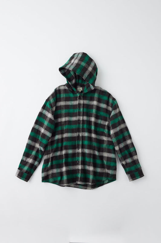 GL29139 / COTTON NEL CHECK OVER SIZE PARKA