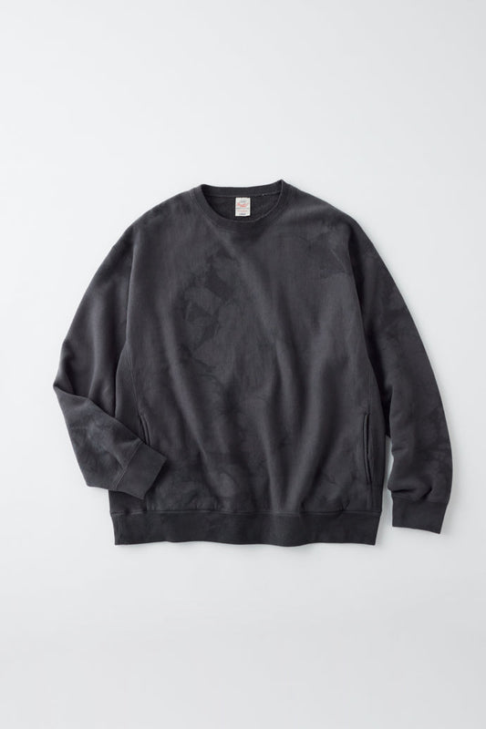 GL69227 / LOOPWHEEL SWEAT CREW NECK SHIRT UNEVEN DYED