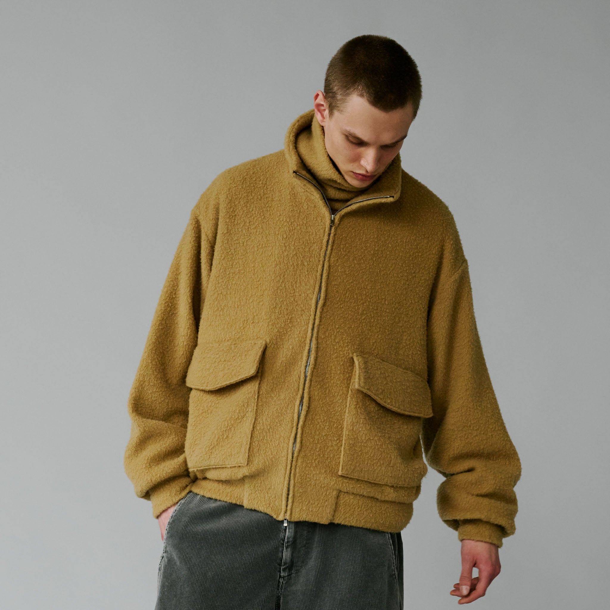 GL02858 / WOOL SUPER 140's FLEECE NECK WARMER – gold