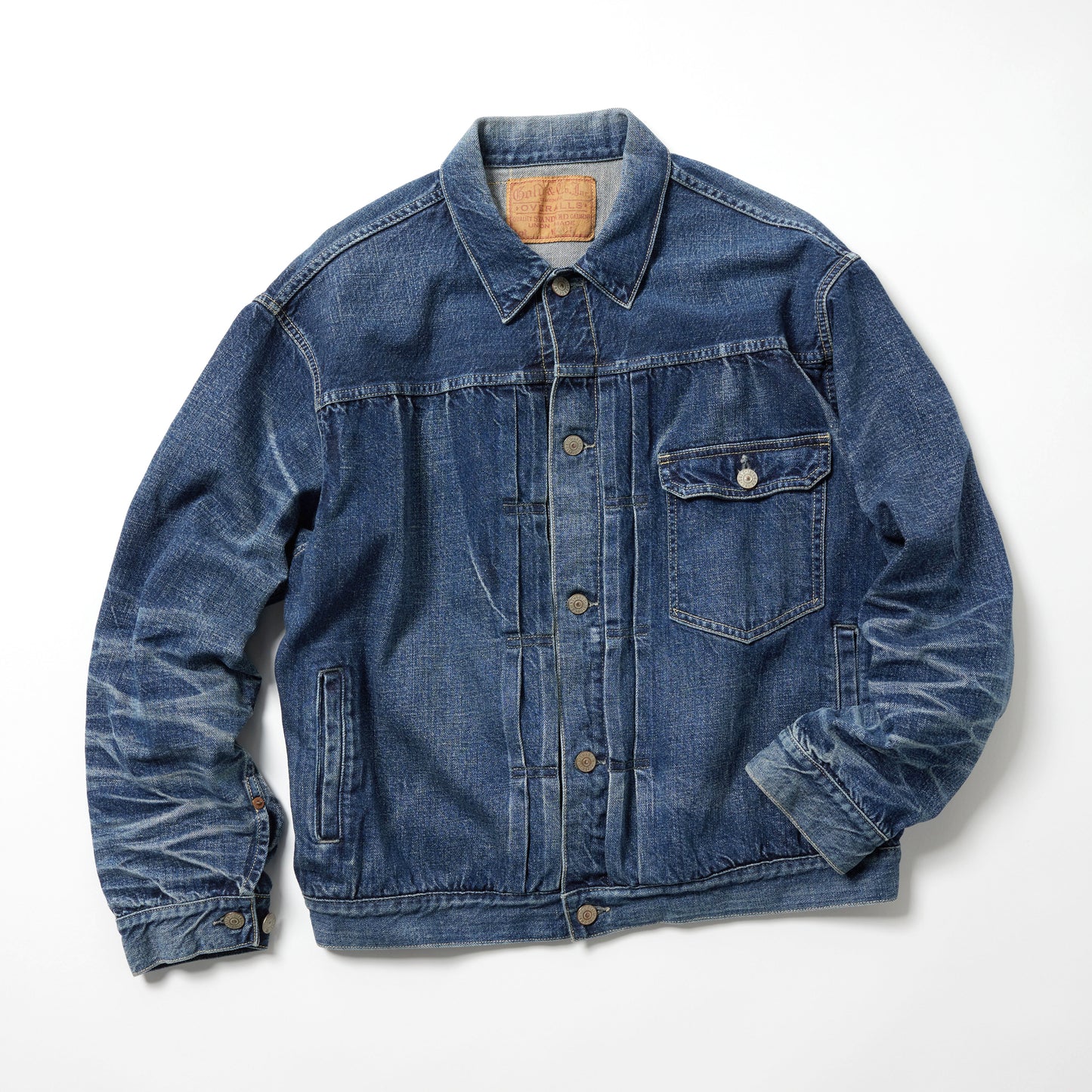 GL15861H / RECYCLED WASTE SUVIN COTTON YARN 11.5oz. DENIM BLOUSE VINTAGE WASHED