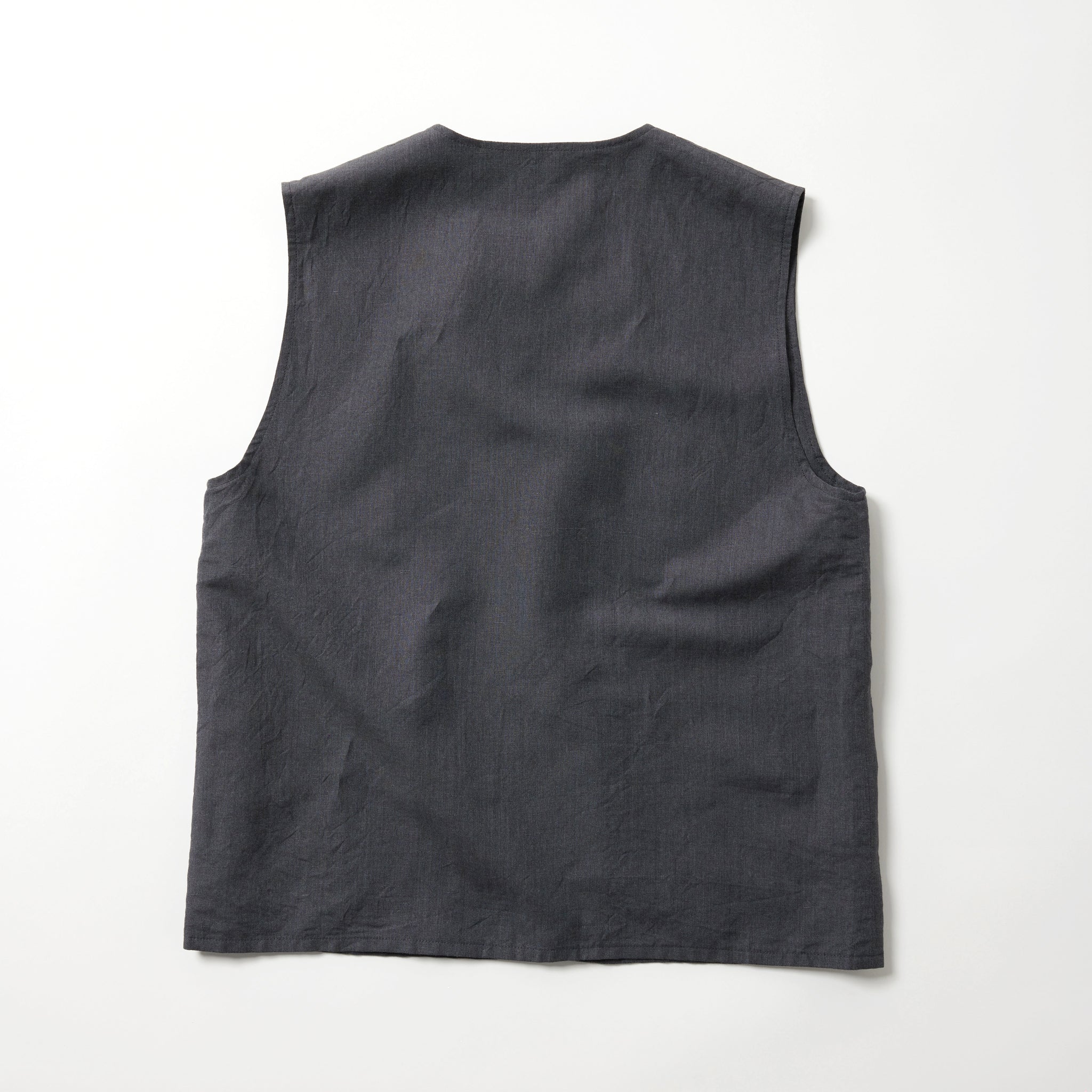 GL15864 / LINEN × WOOL TROPICAL CREW NECK VEST – gold