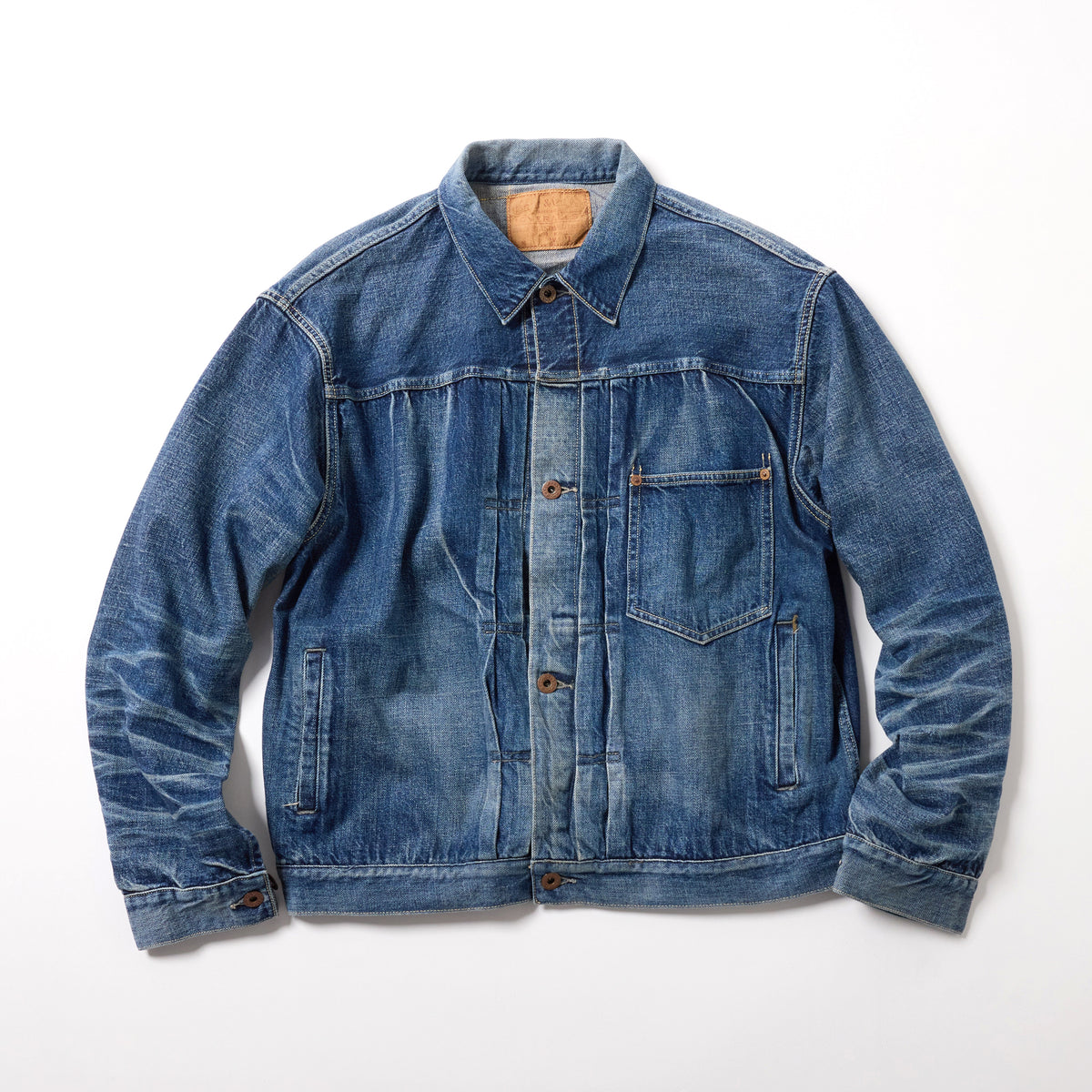 2026年9月19日入荷予定 / GL16002H / RECYCLED WASTE SUVIN COTTON YARN 11.5oz. DENIM BLOUSE WWⅡ MODEL VINTAGE WASHED