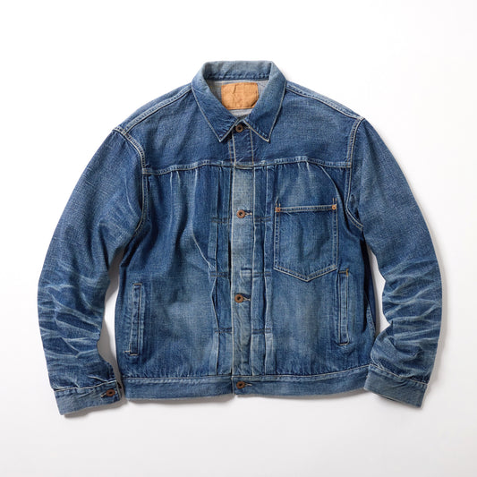 GL16002H / RECYCLED WASTE SUVIN COTTON YARN 11.5oz. DENIM BLOUSE WWⅡ MODEL VINTAGE WASHED