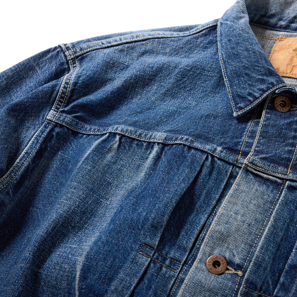 2026年9月19日入荷予定 / GL16002H / RECYCLED WASTE SUVIN COTTON YARN 11.5oz. DENIM BLOUSE WWⅡ MODEL VINTAGE WASHED