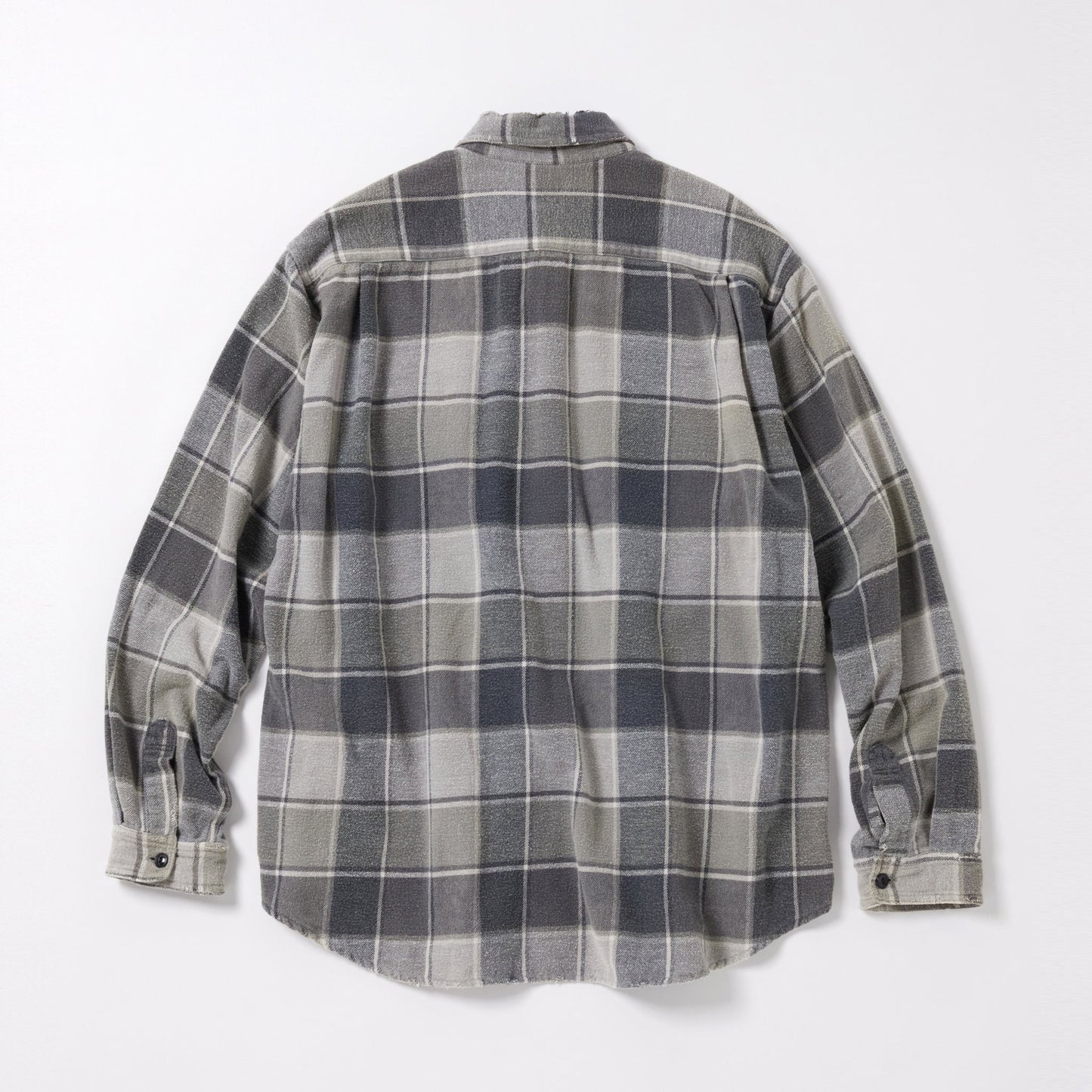 GL29196 / COTTON NEL CHECK WORK SHIRT DAMAGE AGED