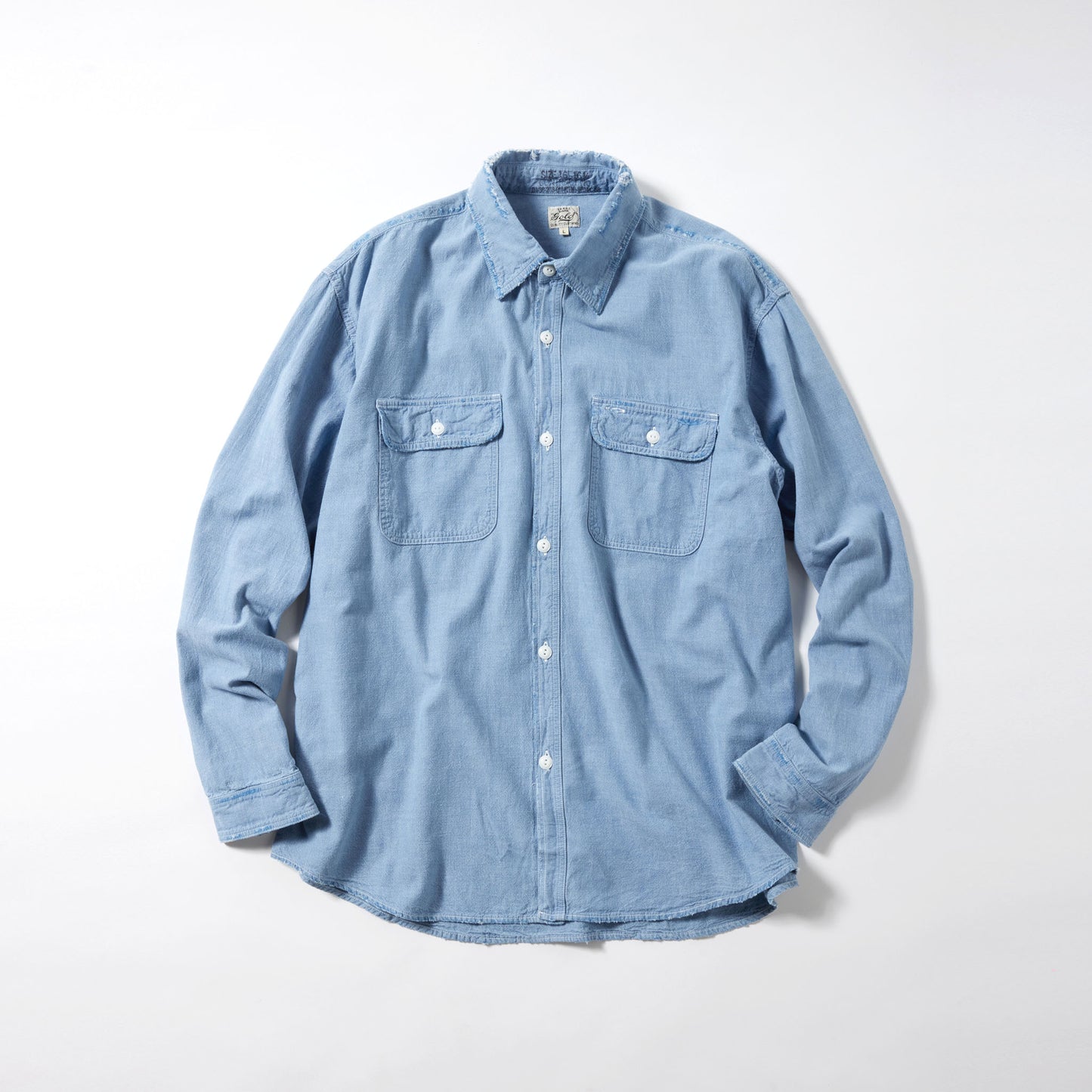 GL29345H / CHAMBRAY WORK SHIRT DAMAGE WASHED