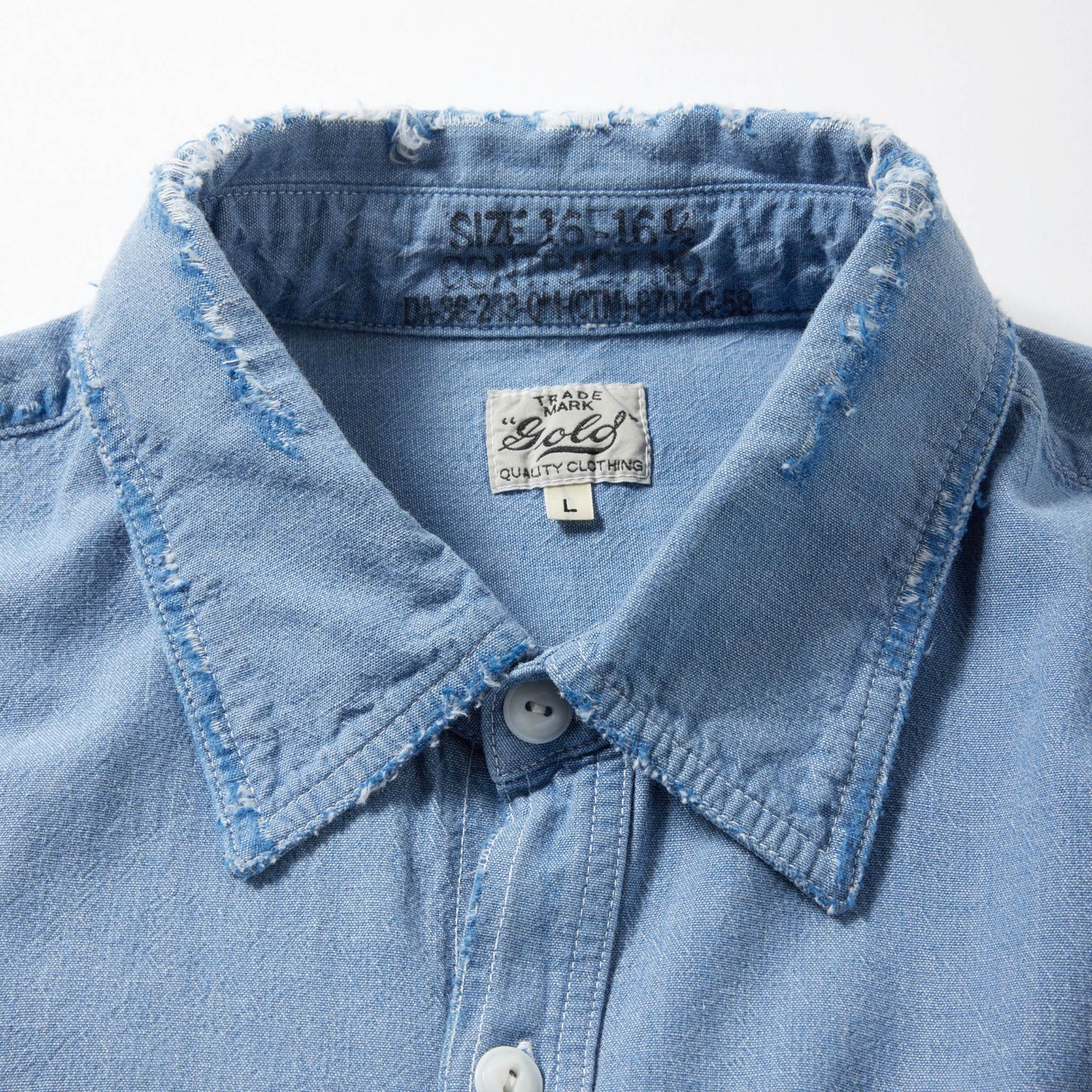 GL29345H / CHAMBRAY WORK SHIRT DAMAGE WASHED