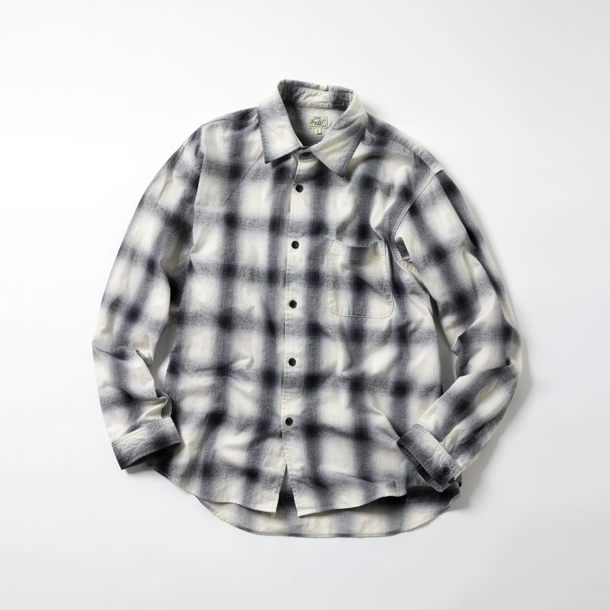 GL29434 / COTTON NEL CHECK REGULAR COLLAR SHIRT – gold