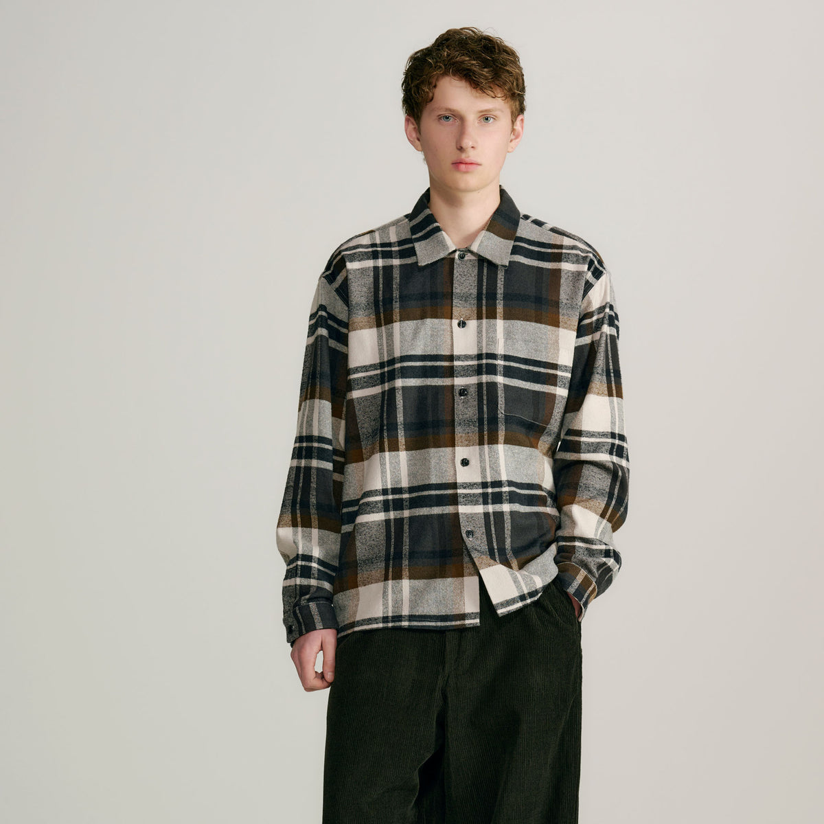 2026年10月24日入荷予定 / GL29754 / COTTON SILK NEP CHECK OPEN SHIRT