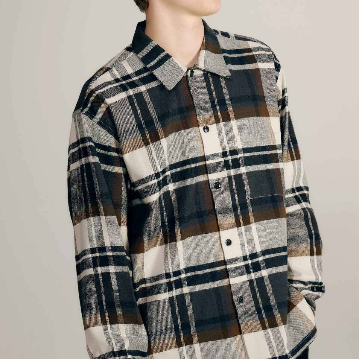 2026年10月24日入荷予定 / GL29754 / COTTON SILK NEP CHECK OPEN SHIRT