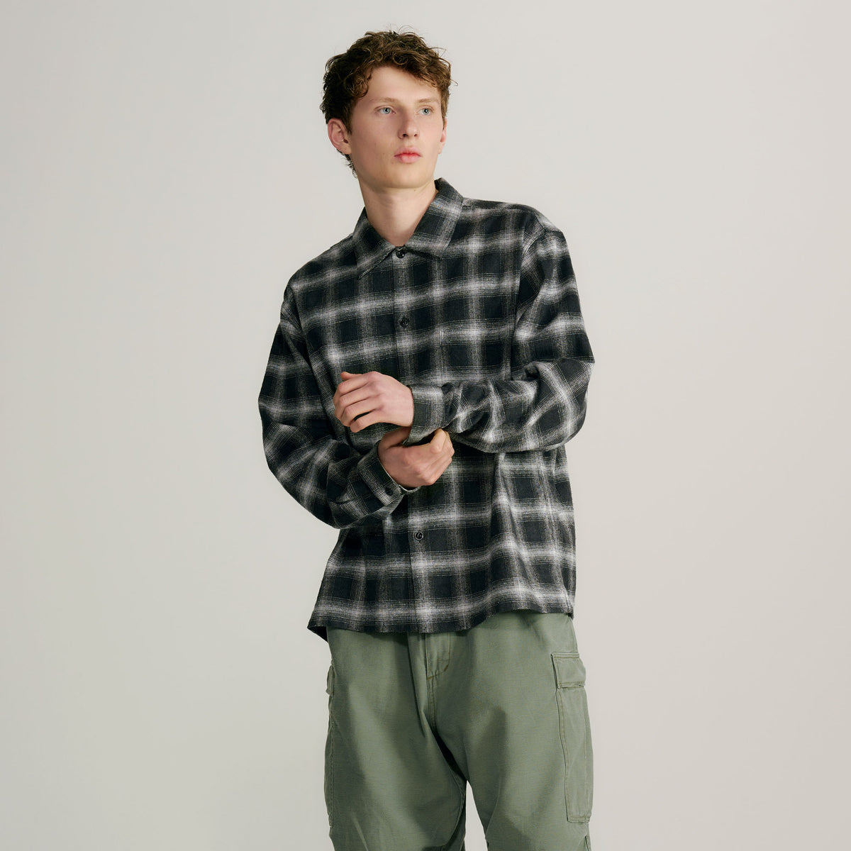 2026年10月24日入荷予定 / GL29754 / COTTON SILK NEP CHECK OPEN SHIRT
