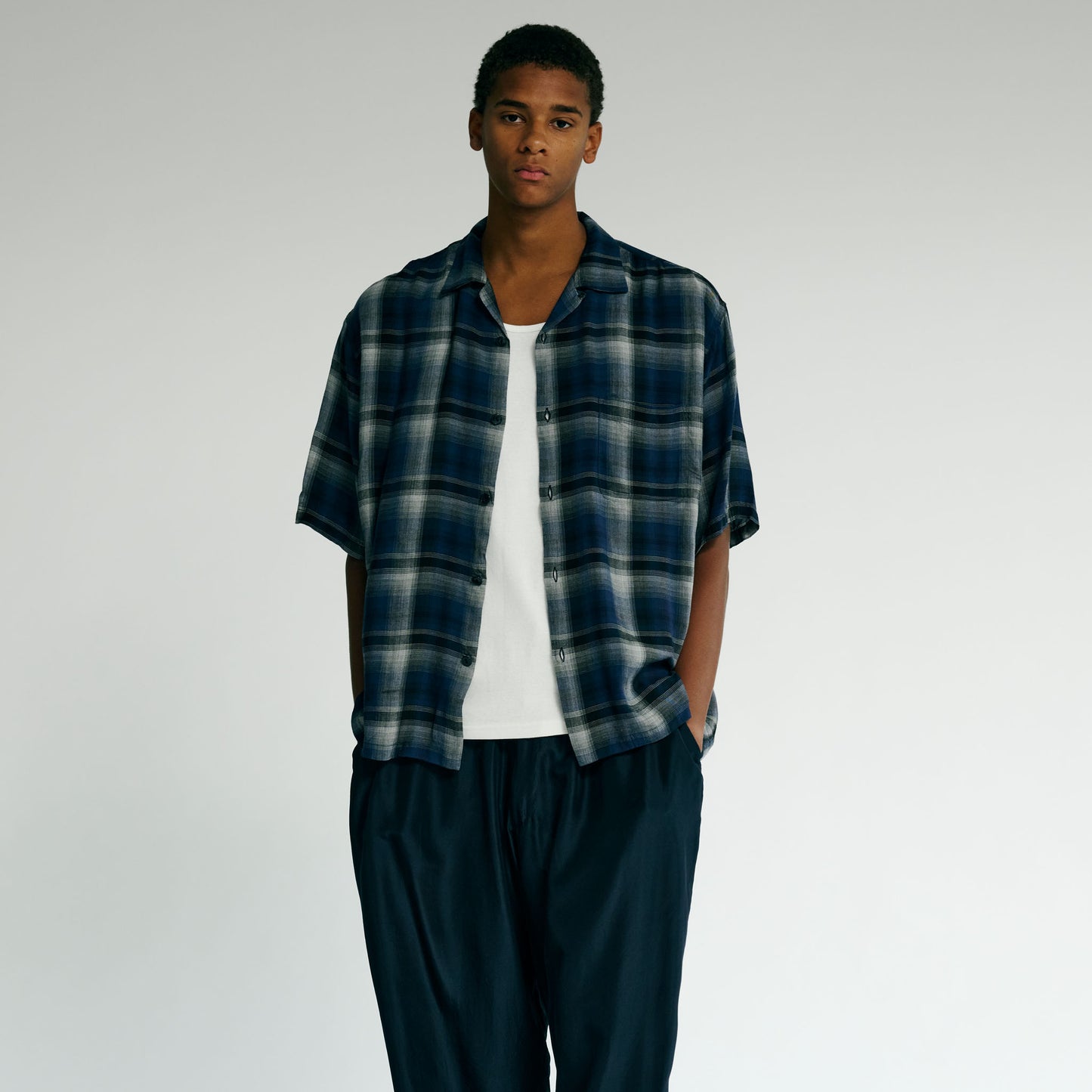 2025年5月17日発売 / GL39436 / RAYON CHECK OPEN SHIRT