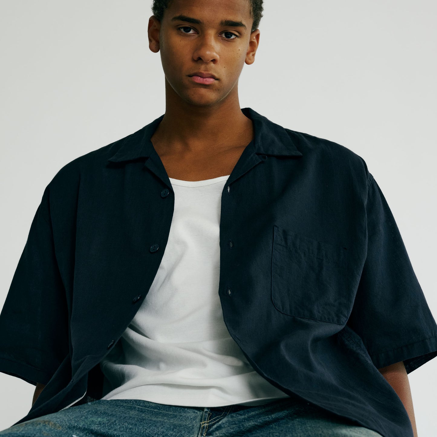 2025年5月3日発売 / GL39438 / VAT DYE CHAMBRAY OPEN SHIRT