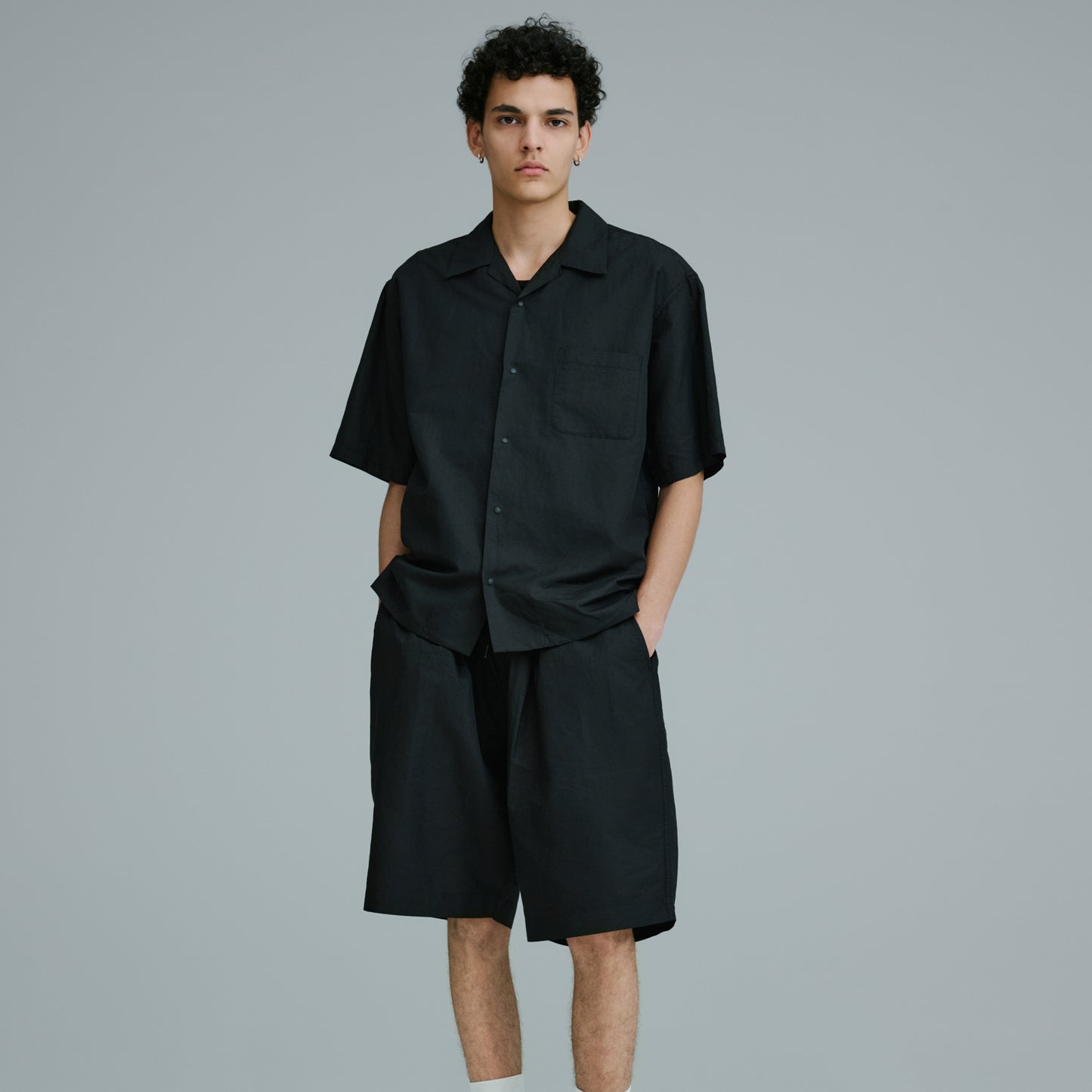 GL39648 / COTTON RAMIE BROAD SNAP SHIRT