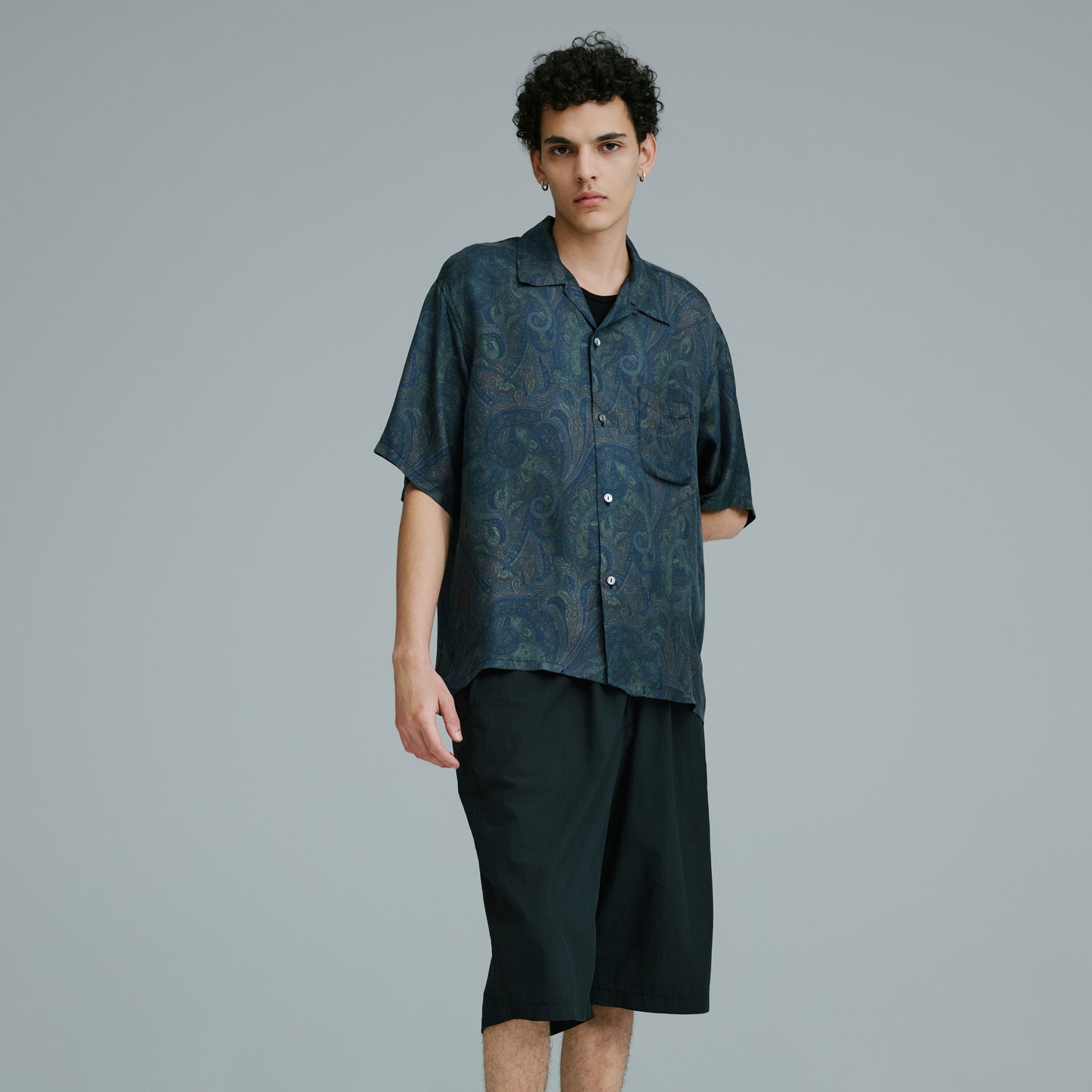 2026年5月23日入荷予定 / GL39651 / PAISLEY PATTERN SILK TWILL OPEN SHIRT