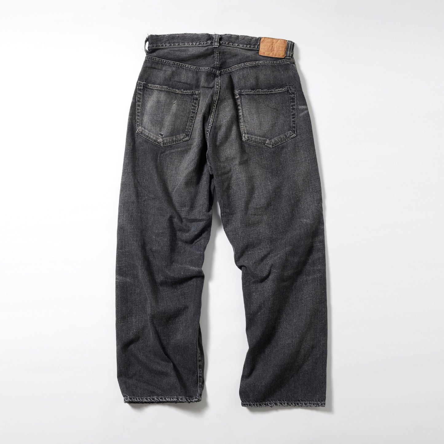 GL42472H / RECYCLED WASTE SUVIN COTTON YARN 11.5oz. DENIM 5POCKET WIDE PANTS VINTAGE WASHED