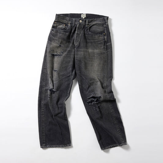 GL42473H / RECYCLED WASTE SUVIN COTTON YARN 11.5oz. DENIM 5POCKET STRAIGHT PANTS VINTAGE WASHED