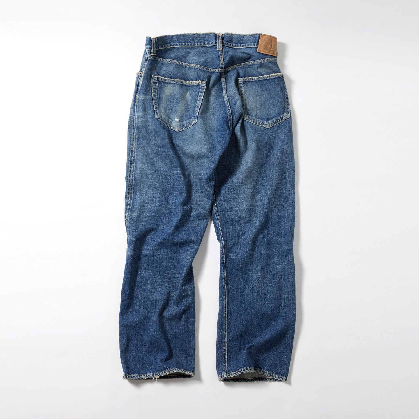 GL42473H / RECYCLED WASTE SUVIN COTTON YARN 11.5oz. DENIM 5POCKET STRAIGHT PANTS VINTAGE WASHED