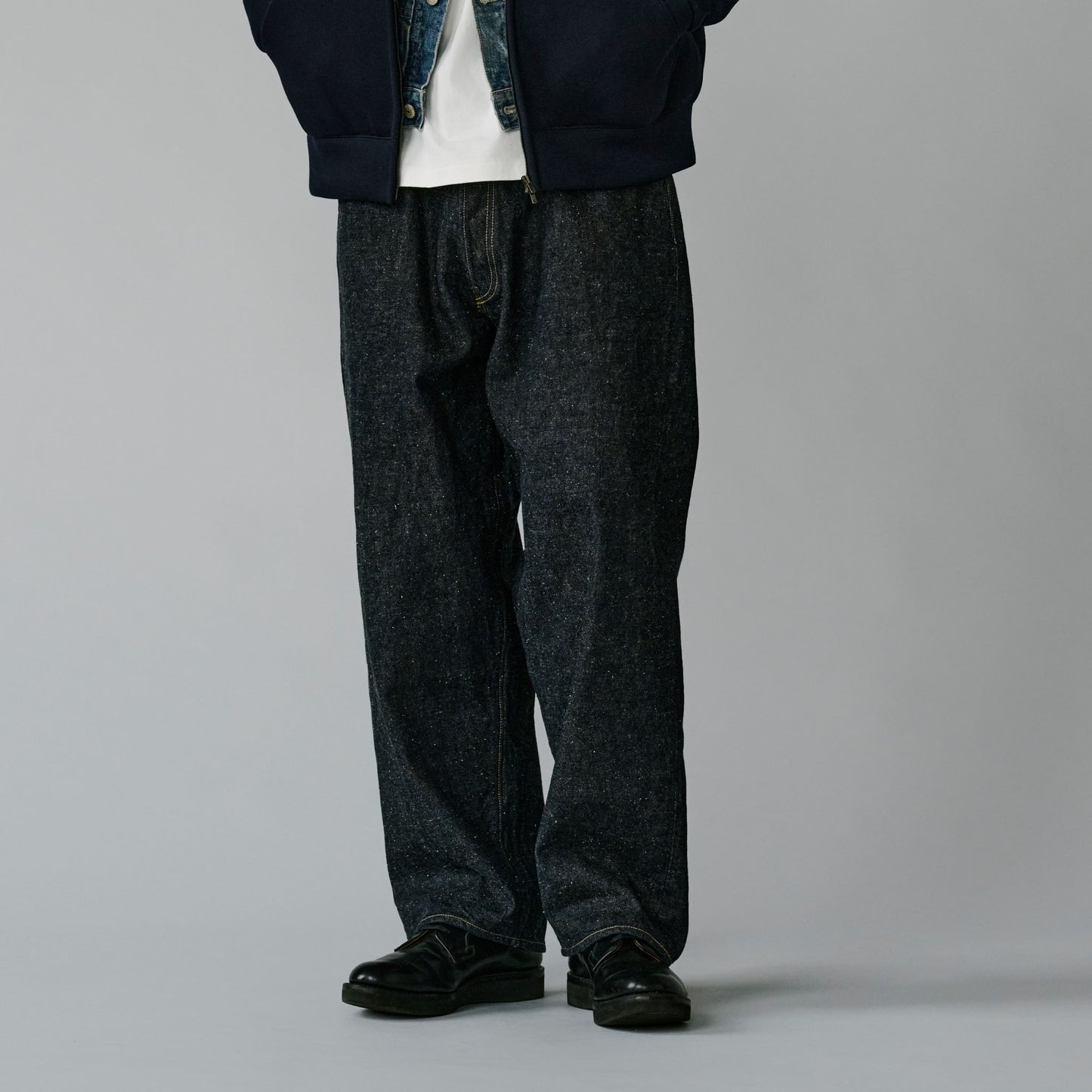 2025年11月29日入荷予定 / GL42579A / RECYCLED WASTE SUVIN COTTON YARN 14oz. DENIM 5POCKET WIDE PANTS
