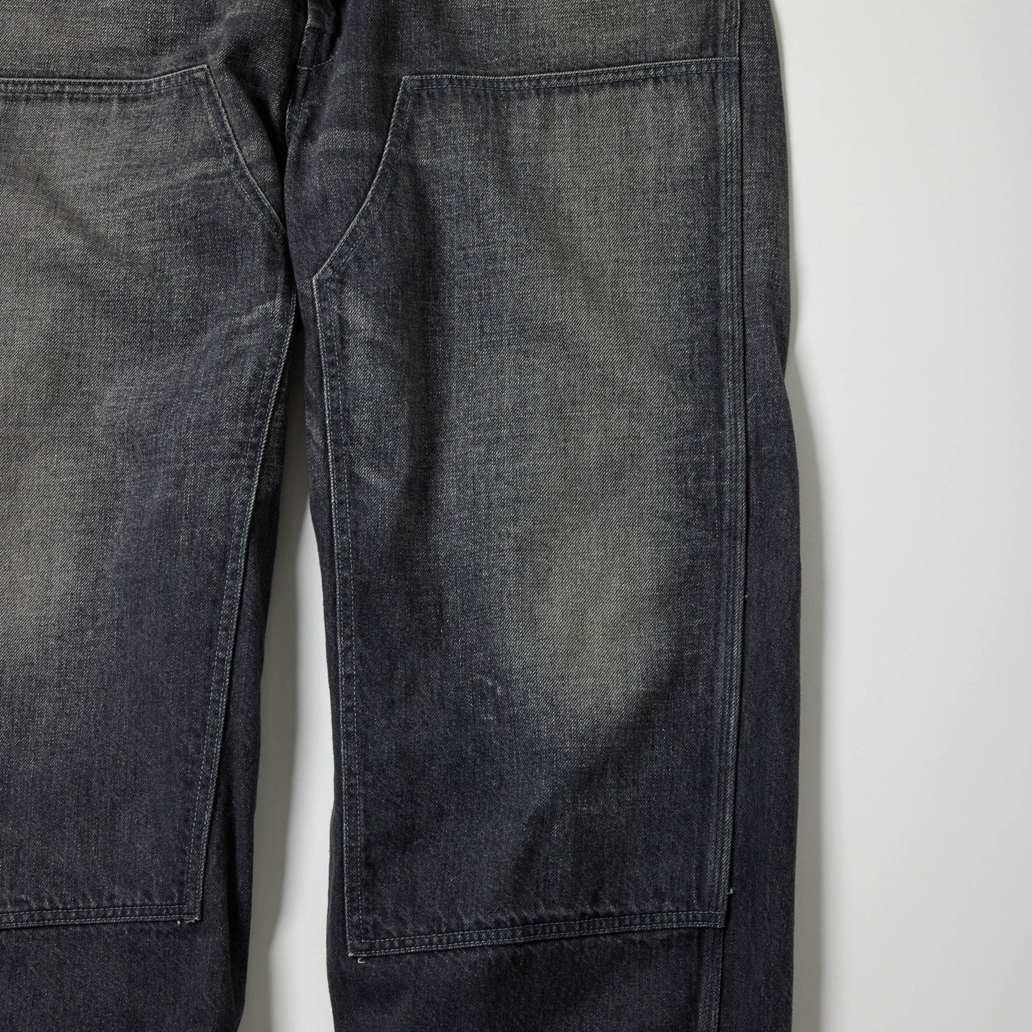 GL42582H / RECYCLED WASTE SUVIN COTTON YARN 11.5oz. DENIM DOUBLE KNEE PAINTER PANTS VINTAGE WASHED