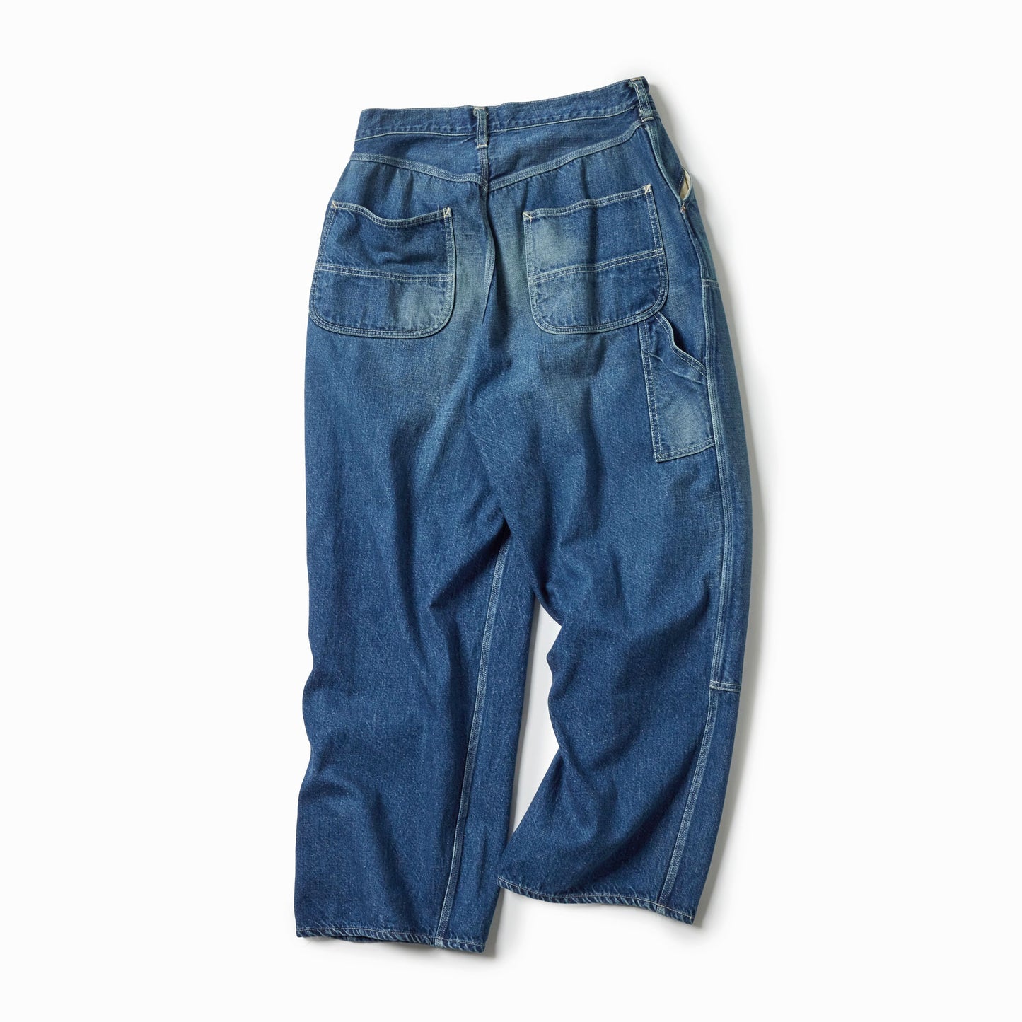 GL42582H / RECYCLED WASTE SUVIN COTTON YARN 11.5oz. DENIM DOUBLE KNEE PAINTER PANTS VINTAGE WASHED