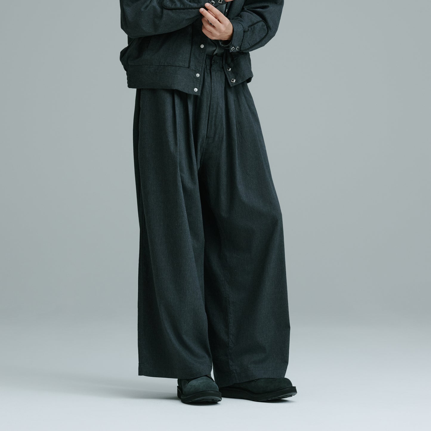 2026年2月14日入荷予定 / GL42617 / COTTON ×SILK NEL 2TUCK EASY WIDE PANTS