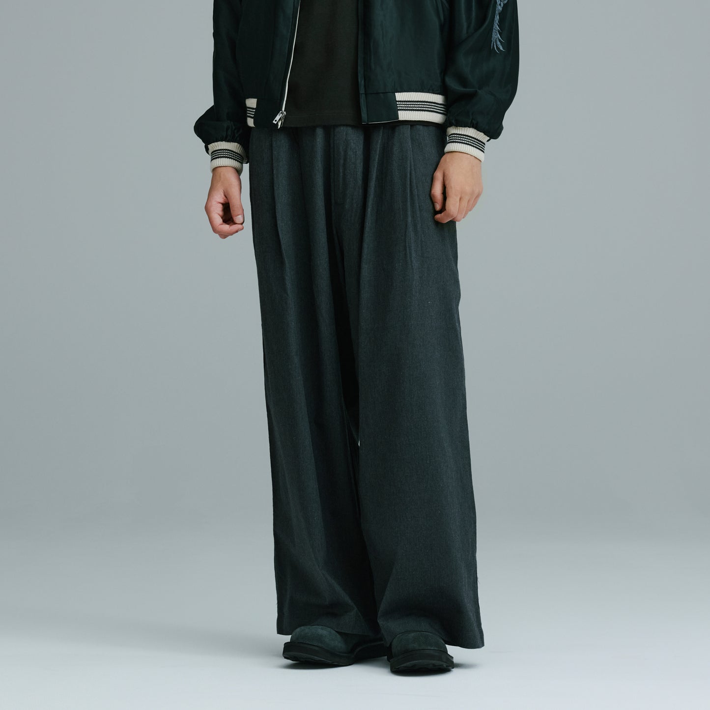 2026年2月14日入荷予定 / GL42617 / COTTON ×SILK NEL 2TUCK EASY WIDE PANTS