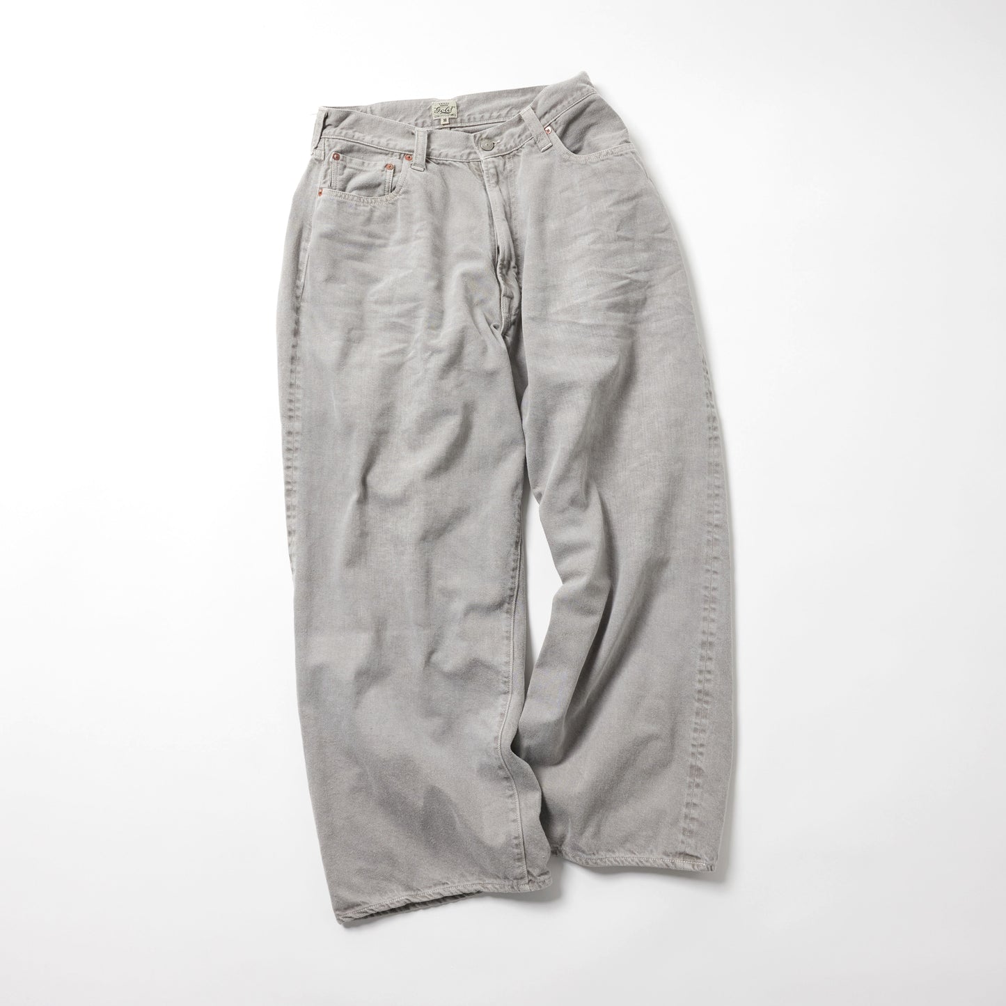 GL42621H / RECYCLED WASTE SUVIN COTTON YARN 11.5oz. DENIM 5POCKET WIDE PANTS VINTAGE WASHED