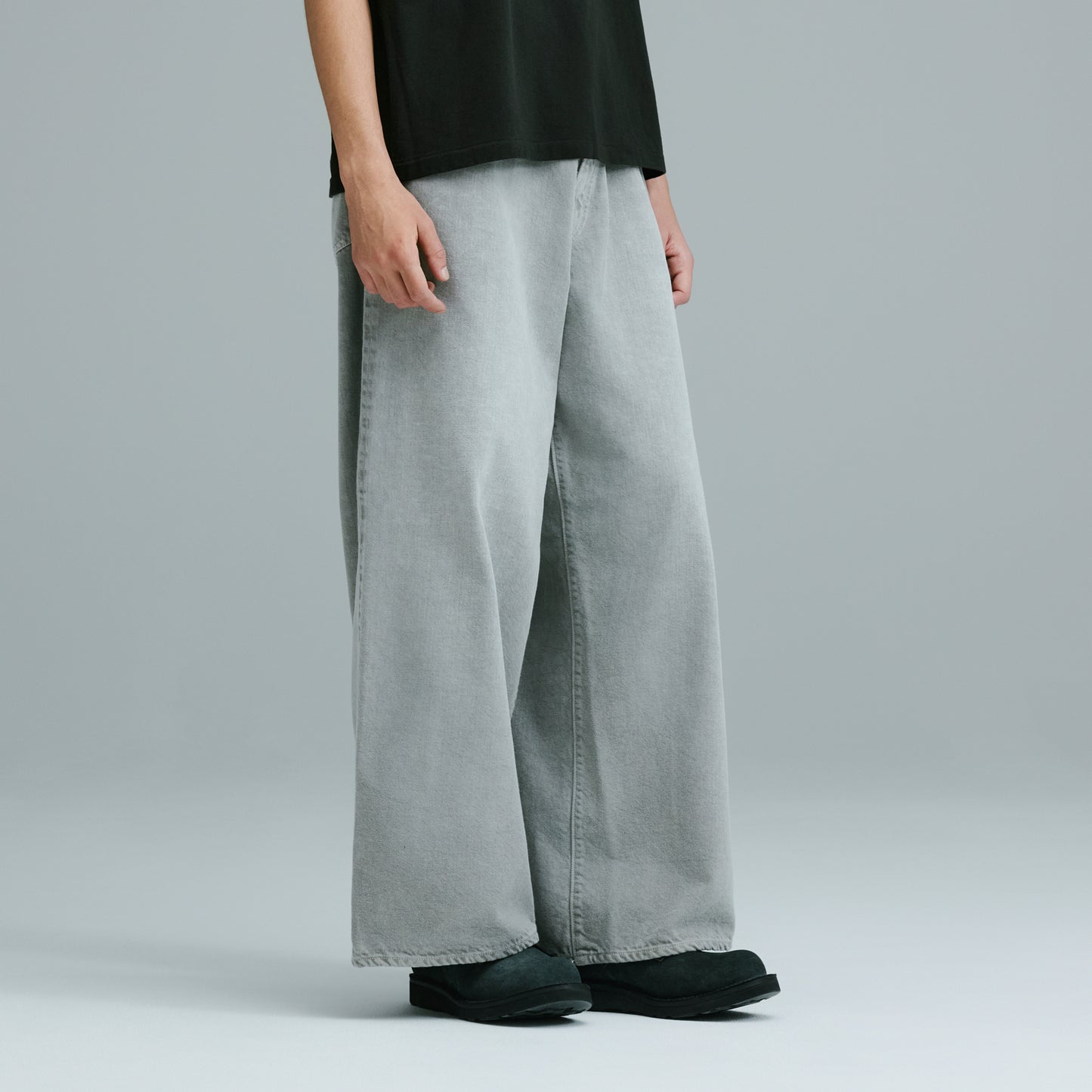 GL42622H / RECYCLED WASTE SUVIN COTTON YARN 11.5oz. DENIM 5POCKET BAGGY PANTS VINTAGE WASHED