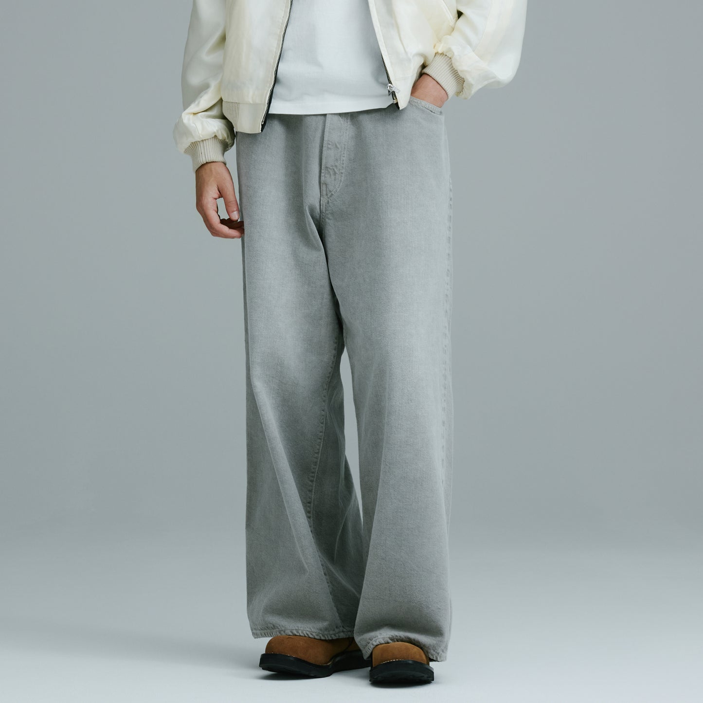 GL42622H / RECYCLED WASTE SUVIN COTTON YARN 11.5oz. DENIM 5POCKET BAGGY PANTS VINTAGE WASHED