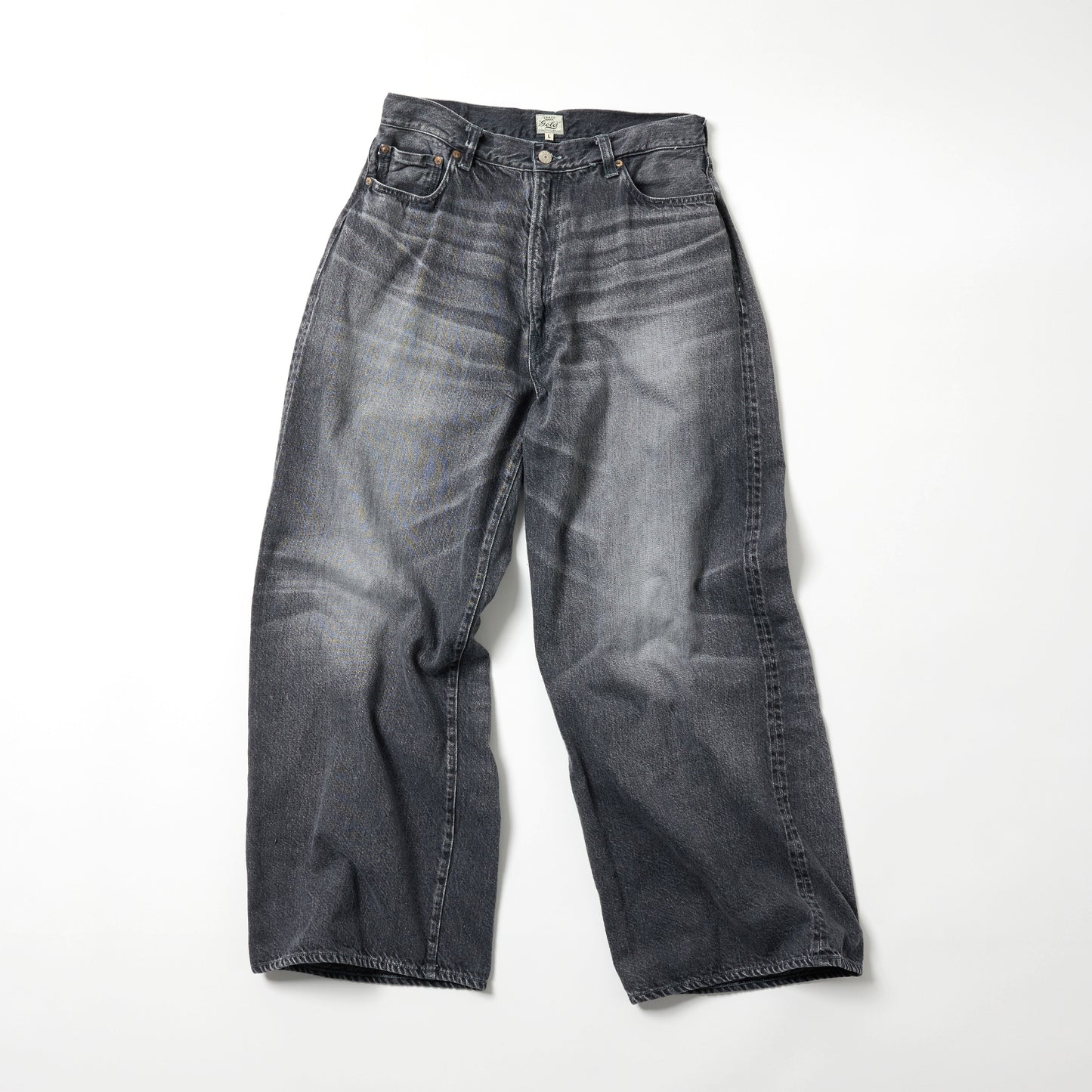 GL42622H / RECYCLED WASTE SUVIN COTTON YARN 11.5oz. DENIM 5POCKET BAGGY PANTS VINTAGE WASHED
