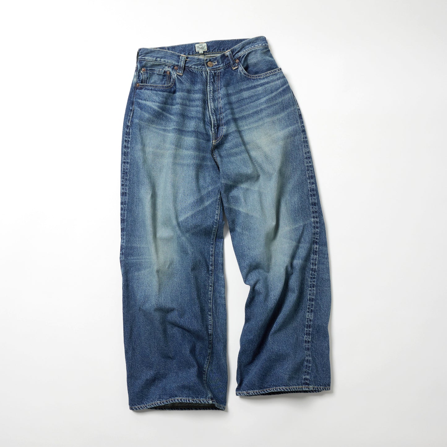 GL42622H / RECYCLED WASTE SUVIN COTTON YARN 11.5oz. DENIM 5POCKET BAGGY PANTS VINTAGE WASHED