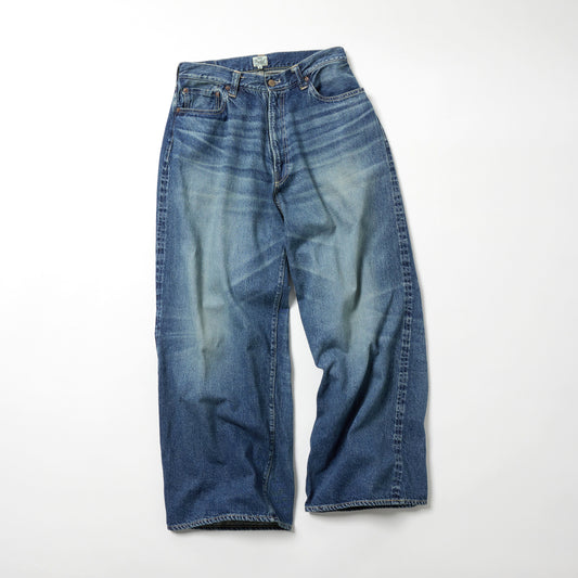 GL42622H / RECYCLED WASTE SUVIN COTTON YARN 11.5oz. DENIM 5POCKET BAGGY PANTS VINTAGE WASHED