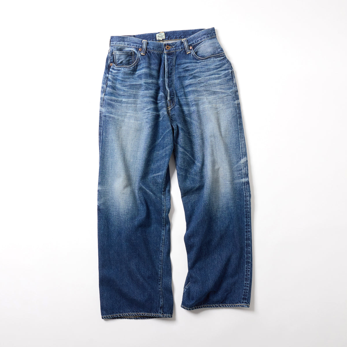 2026年9月19日入荷予定 / GL42676H / RECYCLED WASTE SUVIN COTTON YARN 11.5oz. DENIM 5POCKET WIDE PANTS WWⅡ MODEL VINTAGE WASHED