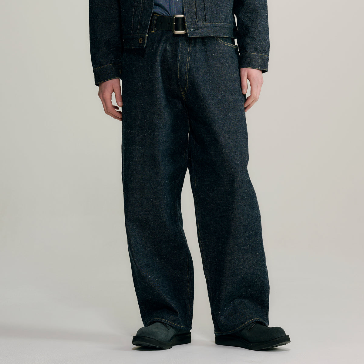 2026年9月19日入荷予定 / GL42675N / RECYCLED WASTE SUVIN COTTON YARN 14oz. DENIM 5POCKET WIDE PANTS WWⅡ MODEL