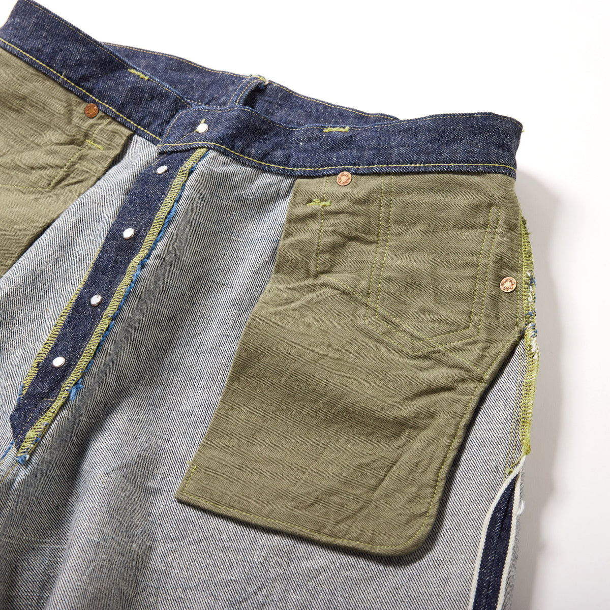 2026年9月19日入荷予定 / GL42675N / RECYCLED WASTE SUVIN COTTON YARN 14oz. DENIM 5POCKET WIDE PANTS WWⅡ MODEL