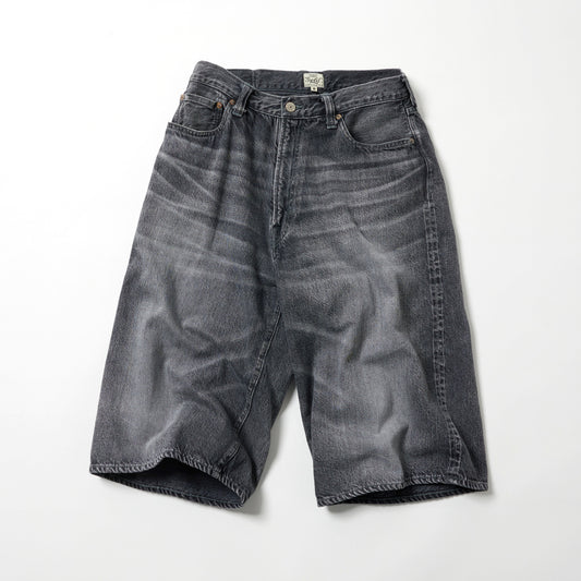 GL52633H / RECYCLED WASTE SUVIN COTTON YARN 11.5oz. DENIM 5POCKET WIDE SHORTS VINTAGE WASHED
