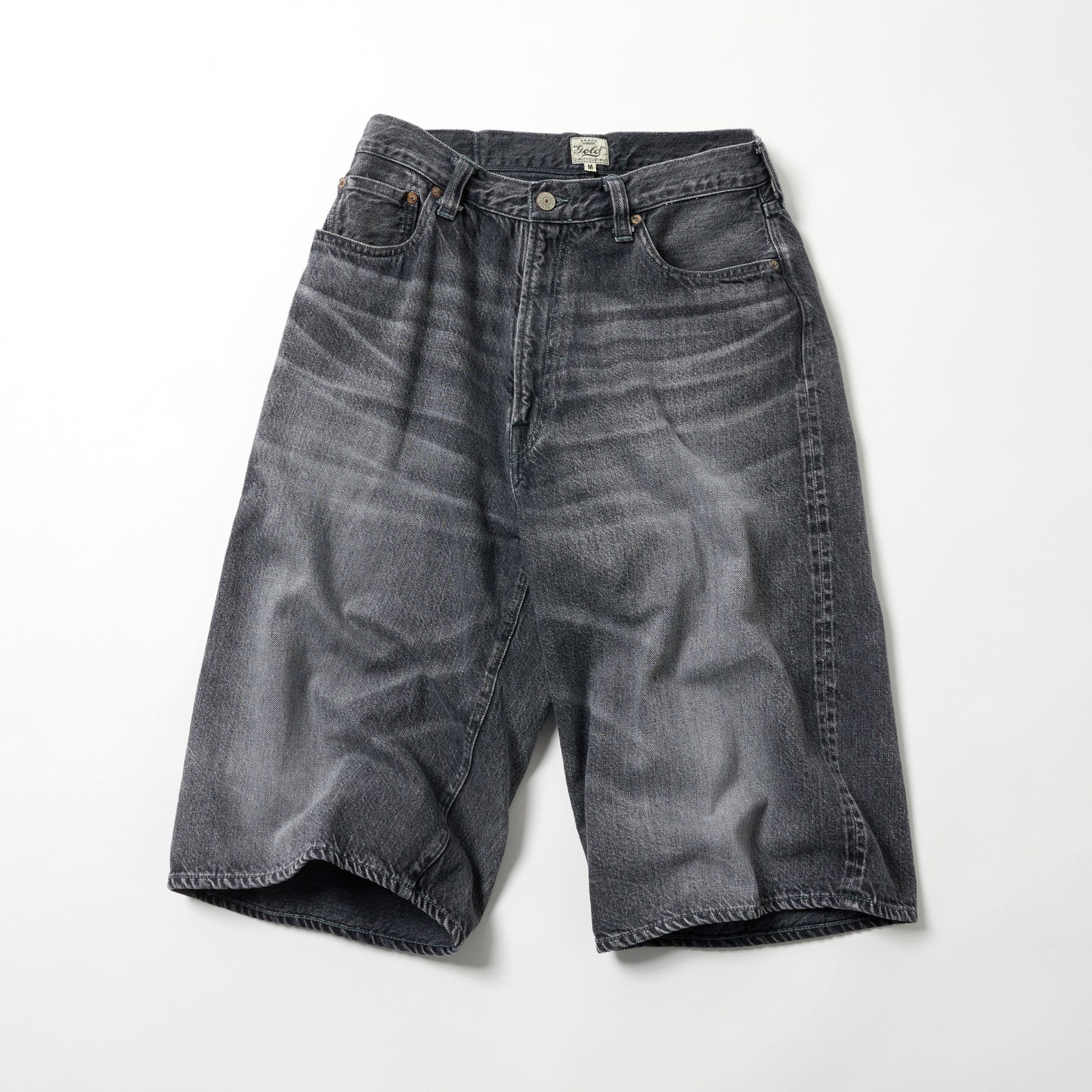 GL52633H / RECYCLED WASTE SUVIN COTTON YARN 11.5oz. DENIM 5POCKET WIDE SHORTS VINTAGE WASHED