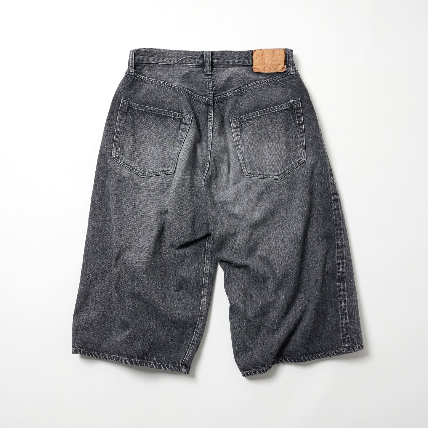 GL52633H / RECYCLED WASTE SUVIN COTTON YARN 11.5oz. DENIM 5POCKET WIDE SHORTS VINTAGE WASHED