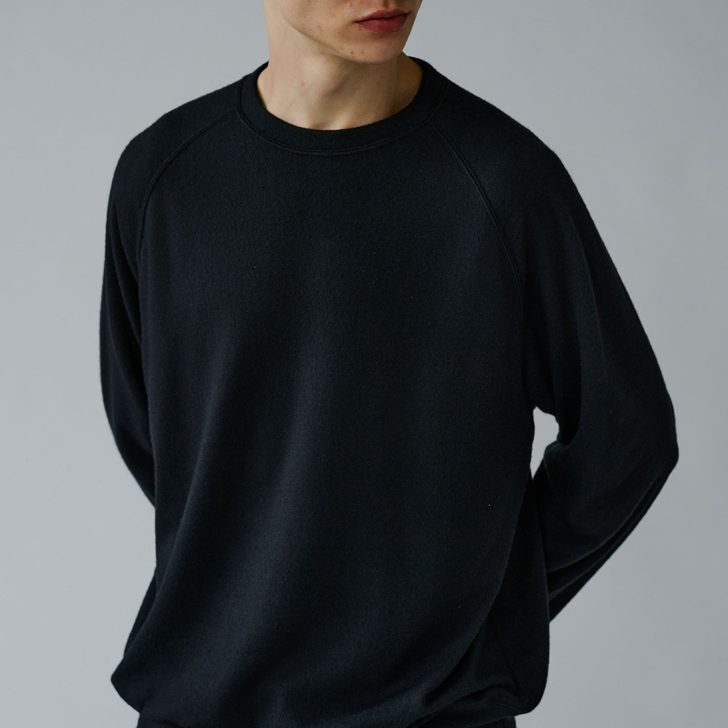 GL69413 / WASHBLE WOOL SUPER 140's RAGLAN CREW NECK SHIRT